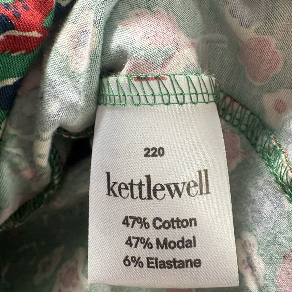Kettlewell Floral Wrap Top - leaf Green, Red earth autumn size small - Picture 3 of 4